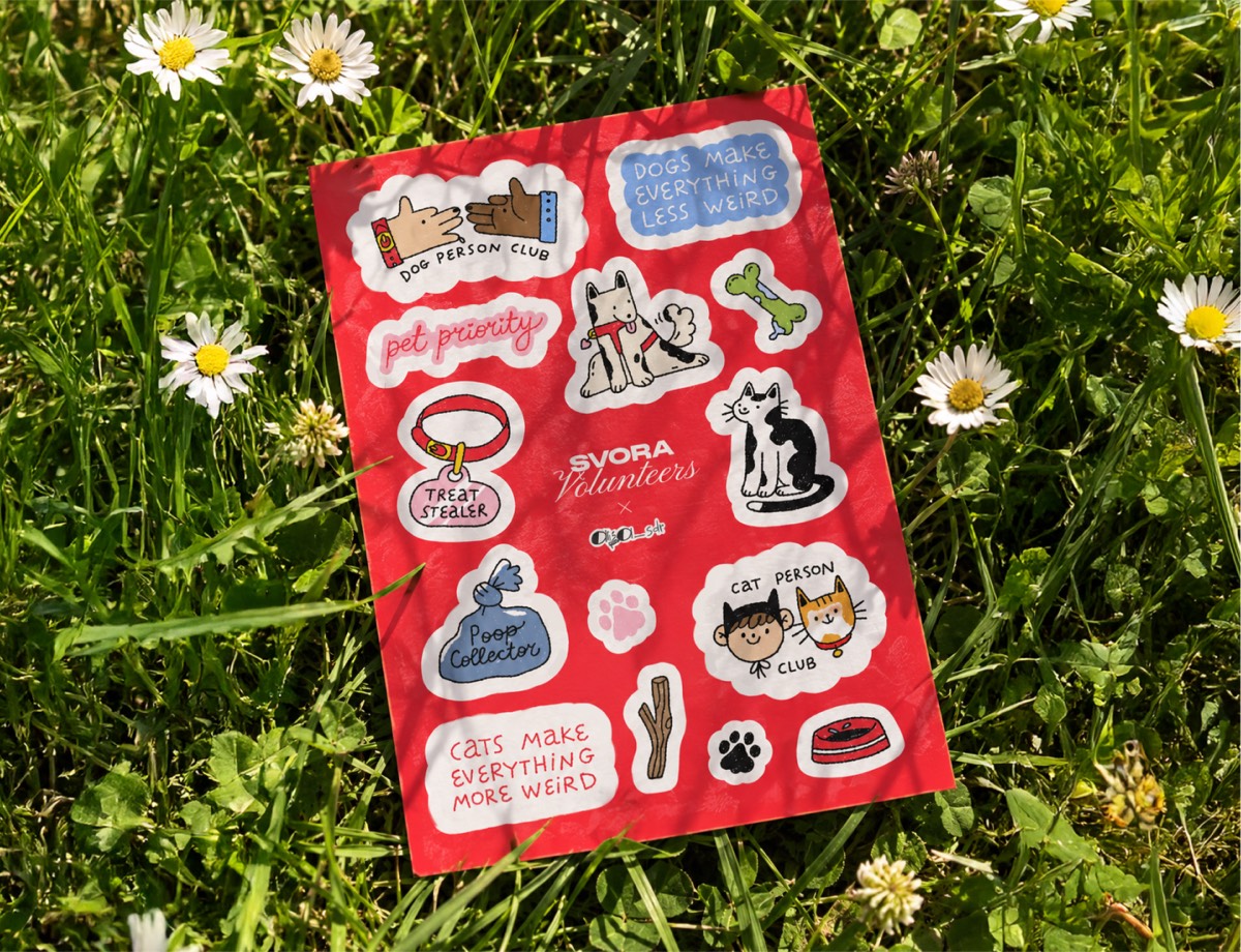 Sticker pack for Svora.Volunteers